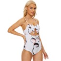 Feet Toes Foot Barefoot Footprint Knot Front One-Piece Swimsuit View3