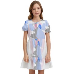 Achievement Success Mountain Clouds Kids  Puff Sleeved Dress by Modalart