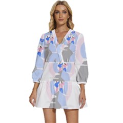 Achievement Success Mountain Clouds V-neck Placket Mini Dress by Modalart