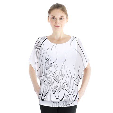 Eagle Birds Of Prey Raptor Batwing Chiffon Blouse by Modalart