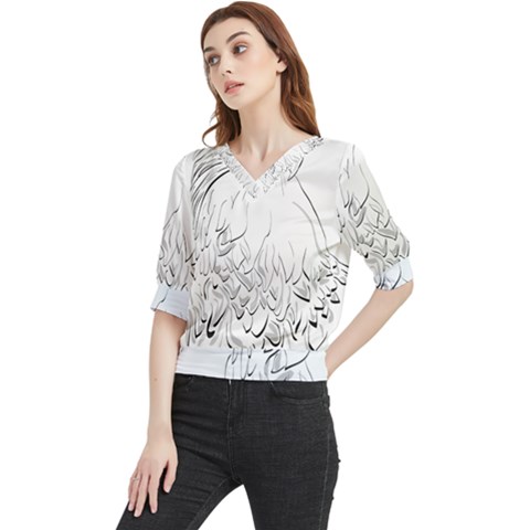 Eagle Birds Of Prey Raptor Quarter Sleeve Blouse by Modalart