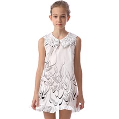 Eagle Birds Of Prey Raptor Kids  Pilgrim Collar Ruffle Hem Dress by Modalart