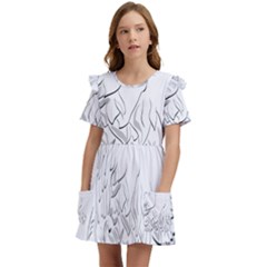 Eagle Birds Of Prey Raptor Kids  Frilly Sleeves Pocket Dress by Modalart