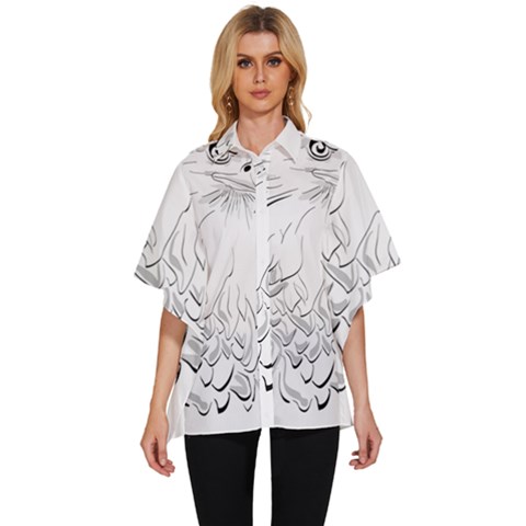 Eagle Birds Of Prey Raptor Women s Batwing Button Up Shirt by Modalart