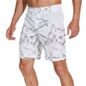 Dog Cat Domestic Animal Silhouette Men s Beach Shorts View2