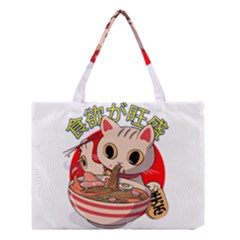 Ramen Cat Noodles Cute Japanes Medium Tote Bag by Modalart