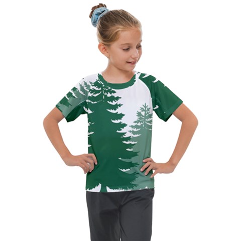 Pine Trees Spruce Tree Kids  Mesh Piece T-shirt by Modalart