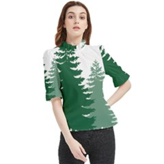 Pine Trees Spruce Tree Frill Neck Blouse