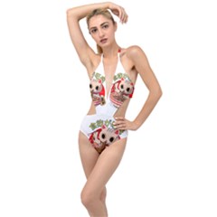 Ramen Cat Noodles Cute Japanes Plunging Cut Out Swimsuit by Modalart