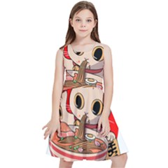 Ramen Cat Noodles Cute Japanes Kids  Skater Dress