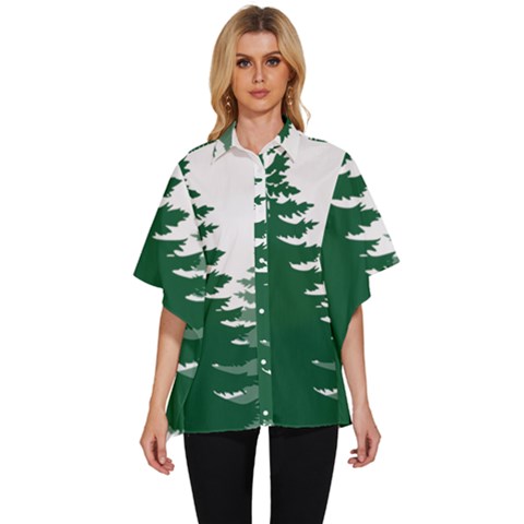 Pine Trees Spruce Tree Women s Batwing Button Up Shirt by Modalart