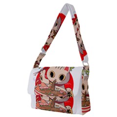 Ramen Cat Noodles Cute Japanes Full Print Messenger Bag (m) by Modalart