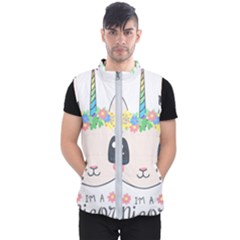 Unicorn Rabbit Hare Wreath Cute Men s Puffer Vest by Modalart