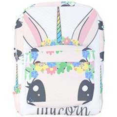 Unicorn Rabbit Hare Wreath Cute Full Print Backpack by Modalart