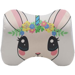 Unicorn Rabbit Hare Wreath Cute Head Support Cushion by Modalart