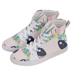 Unicorn Rabbit Hare Wreath Cute Women s Hi-top Skate Sneakers by Modalart