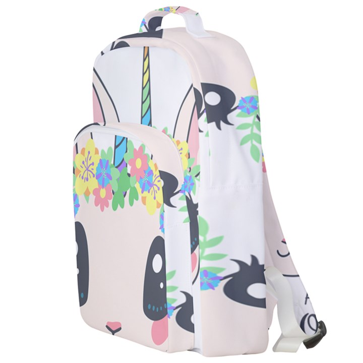 Unicorn Rabbit Hare Wreath Cute Double Compartment Backpack