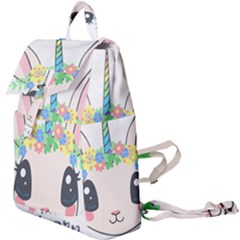 Unicorn Rabbit Hare Wreath Cute Buckle Everyday Backpack by Modalart