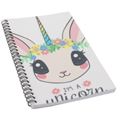 Unicorn Rabbit Hare Wreath Cute 5 5  X 8 5  Notebook by Modalart