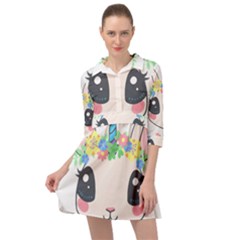 Unicorn Rabbit Hare Wreath Cute Mini Skater Shirt Dress by Modalart