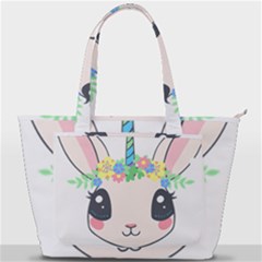 Unicorn Rabbit Hare Wreath Cute Back Pocket Shoulder Bag  by Modalart