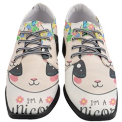 Unicorn Rabbit Hare Wreath Cute Women Heeled Oxford Shoes by Modalart