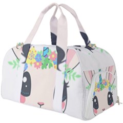 Unicorn Rabbit Hare Wreath Cute Burner Gym Duffel Bag by Modalart