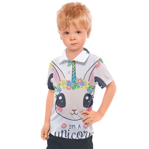 Unicorn Rabbit Hare Wreath Cute Kids  Polo T-shirt by Modalart