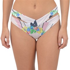 Unicorn Rabbit Hare Wreath Cute Double Strap Halter Bikini Bottoms by Modalart