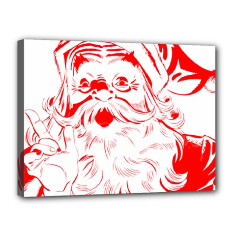 Santa Claus Red Christmas Canvas 16  X 12  (stretched) by Modalart