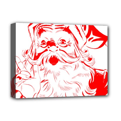 Santa Claus Red Christmas Deluxe Canvas 16  X 12  (stretched)  by Modalart