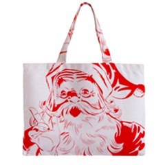 Santa Claus Red Christmas Zipper Mini Tote Bag by Modalart