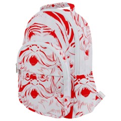 Santa Claus Red Christmas Rounded Multi Pocket Backpack by Modalart