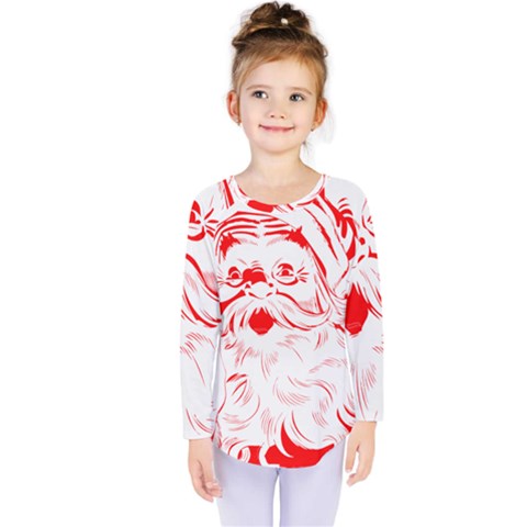 Santa Claus Red Christmas Kids  Long Sleeve T-shirt by Modalart