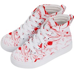 Santa Claus Red Christmas Kids  Hi-top Skate Sneakers by Modalart