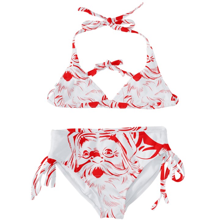 Santa Claus Red Christmas Kids  Classic Bikini Set