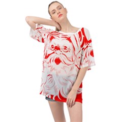 Santa Claus Red Christmas Oversized Chiffon Top by Modalart