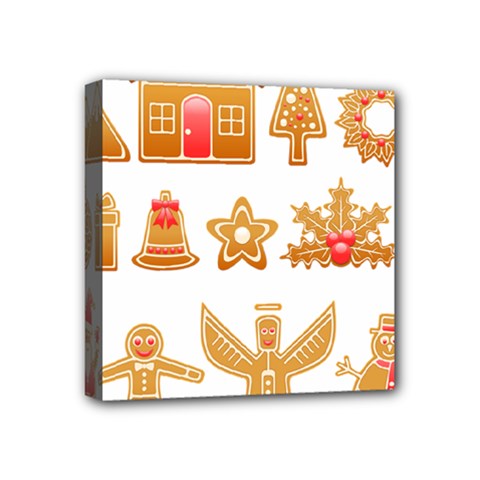 Gingerbread Food Snack Seasonal Mini Canvas 4  X 4  (stretched)