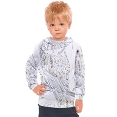 Owl Bird Wildlife Bird Of Prey Kids  Hooded Pullover by Modalart