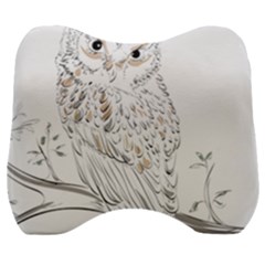 Owl Bird Wildlife Bird Of Prey Velour Head Support Cushion by Modalart