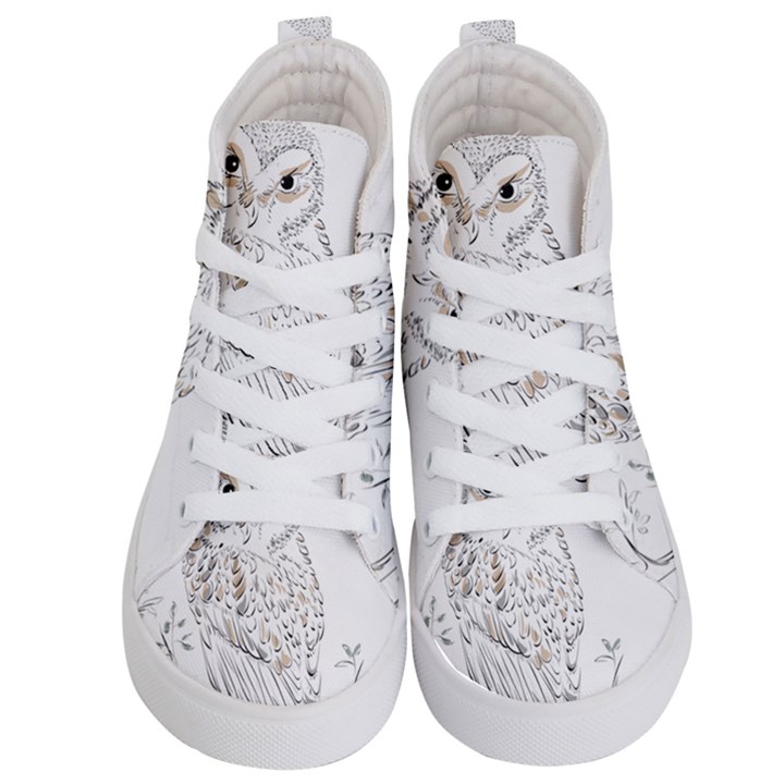 Owl Bird Wildlife Bird Of Prey Kids  Hi-Top Skate Sneakers