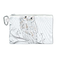 Owl Bird Wildlife Bird Of Prey Canvas Cosmetic Bag (large) by Modalart