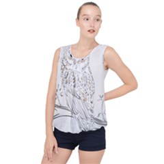 Owl Bird Wildlife Bird Of Prey Bubble Hem Chiffon Tank Top by Modalart