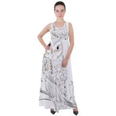 Owl Bird Wildlife Bird Of Prey Empire Waist Velour Maxi Dress by Modalart