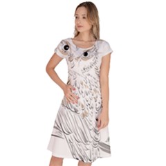 Owl Bird Wildlife Bird Of Prey Classic Short Sleeve Dress by Modalart