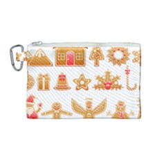 Gingerbread Food Snack Seasonal Canvas Cosmetic Bag (medium) by Modalart