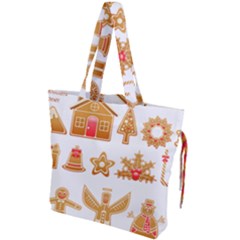 Gingerbread Food Snack Seasonal Drawstring Tote Bag by Modalart