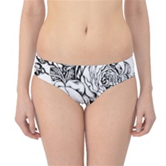 Roses Bouquet Flowers Sketch Hipster Bikini Bottoms by Modalart