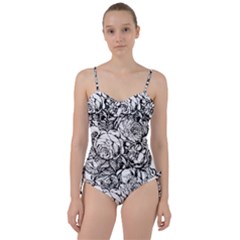 Roses Bouquet Flowers Sketch Sweetheart Tankini Set by Modalart