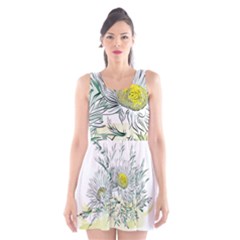 Thistle Alpine Flower Flower Plant Scoop Neck Skater Dress by Modalart